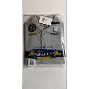 School Uniform Shirt Authentic Galaxy Gray  Size 4 Unisex Short Sleeve Button Up